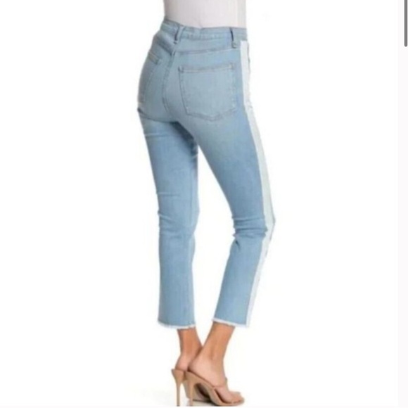 $278 Veronica Beard Carly 11" Kick Flare Side Stripe High Rise Denim Jeans 28 - Picture 2 of 15
